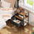 Night Stand With Charging Station, LED Nightstand For Bedroom, Bedside Tables With Adjustable Fabric Drawer, 3-Tier End Table Living Room, Small Side Table With Storage, -2093940983