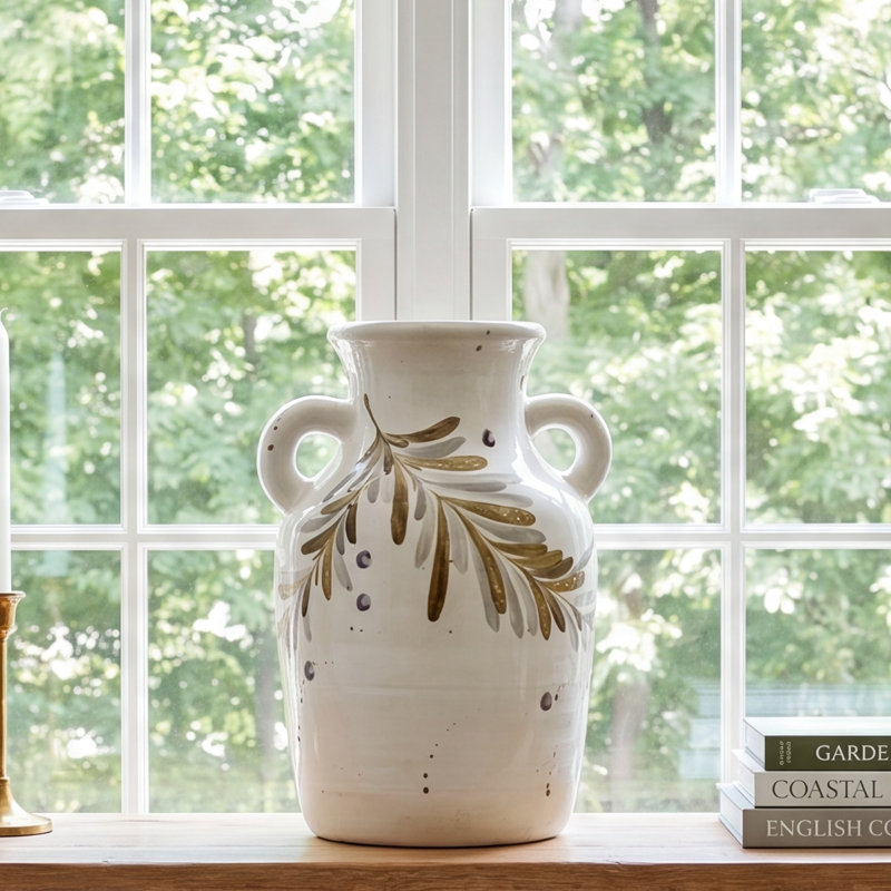 Nyree Handmade Terracotta Table Vase, 14.25" H x 9" W x 10" D
