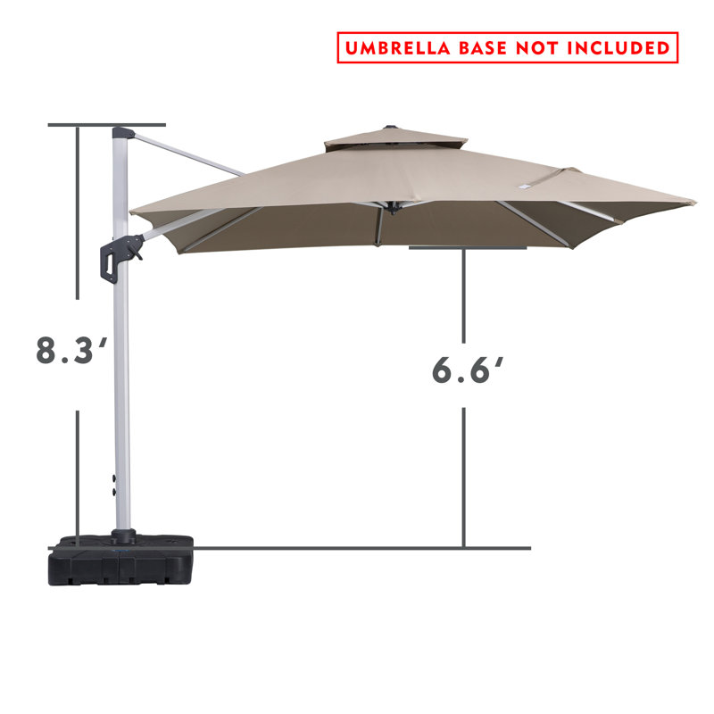 Parasol carré en porte-à-faux 10', Beige