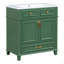 Meuble-lavabo de 30 po avec lavabo en résine, armoire de rangement en bois massif avec portes à fermeture douce, style rétro