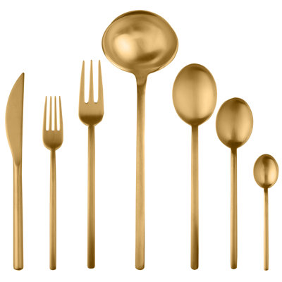 Due Flatware Set - 51 Pieces - Ice Gold