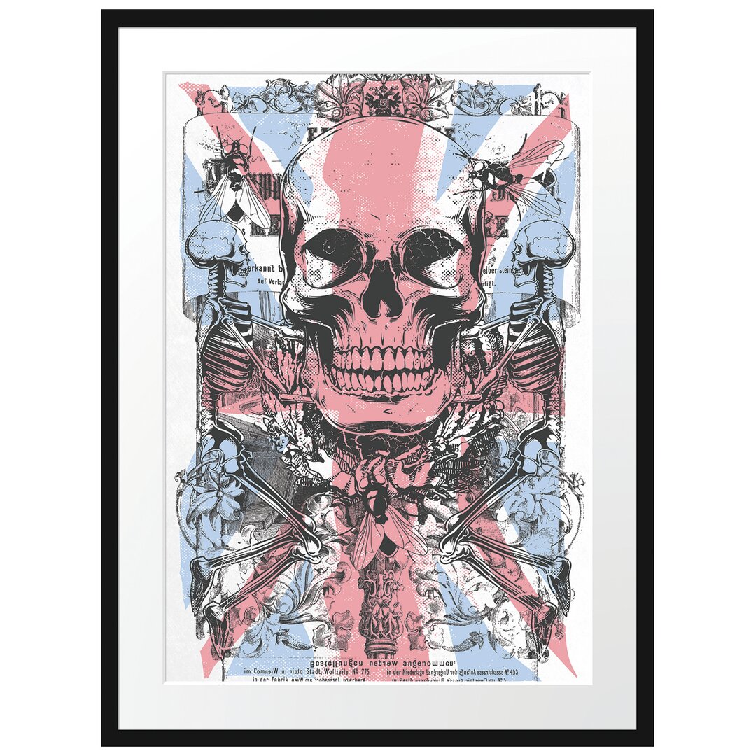 Gerahmtes Poster Uk Skull Light