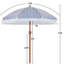 Parasol de plage inclinable 90 po avec frange 90 po-571865490