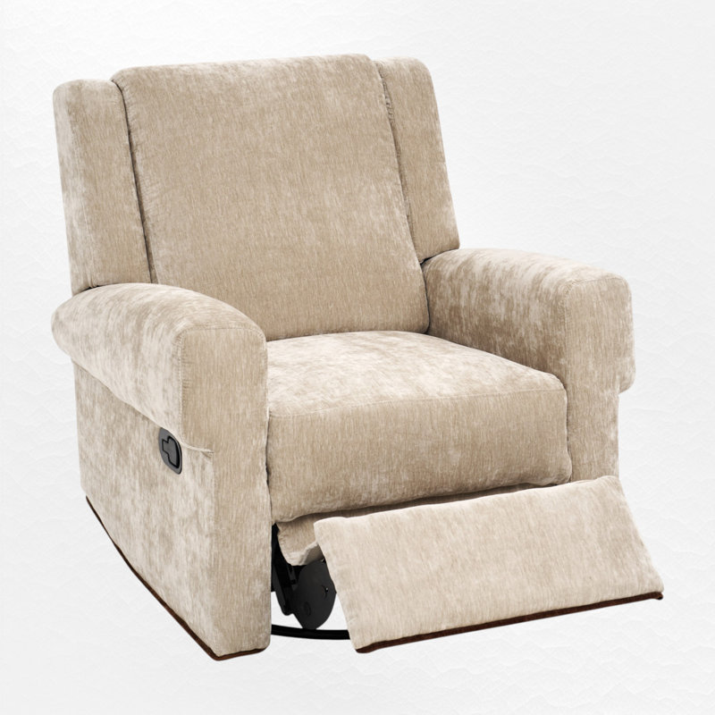 Fauteuil inclinable pivotant, fauteuil inclinable manuel avec fonction berçante, Brun