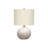 Modern Grey Concrete Table Lamp With Textured Base And Ivory Linen Shade