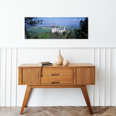 Château de Neuschwanstein, Bavière, Allemagne, paysage forestier contemporain abstrait, art mural