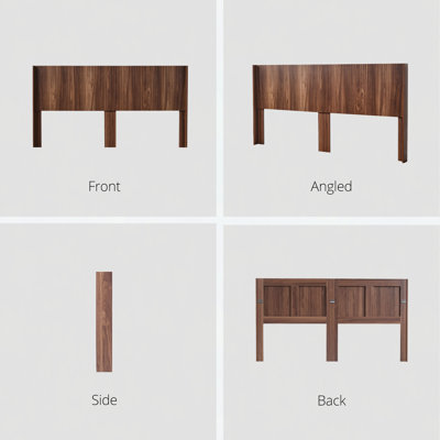 Modern Farmhouse Wood Headboard  80.2 in Wide Wall Mounted Fluted Panel Wingback