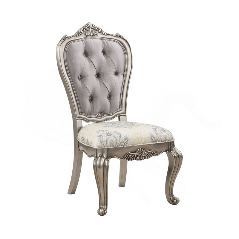 Ensemble de 2 chaises d'appoint Ariadne en velours et finition platine antique