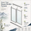 Porte coulissante en verre transparent à 1 vitre avec cadre en aluminium noir 96 "x 80" avec quincaillerie, 4 panneaux-120232245