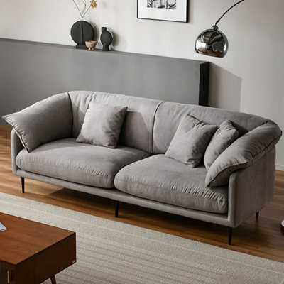 Causeuse-coussin modulaire en polyester gris