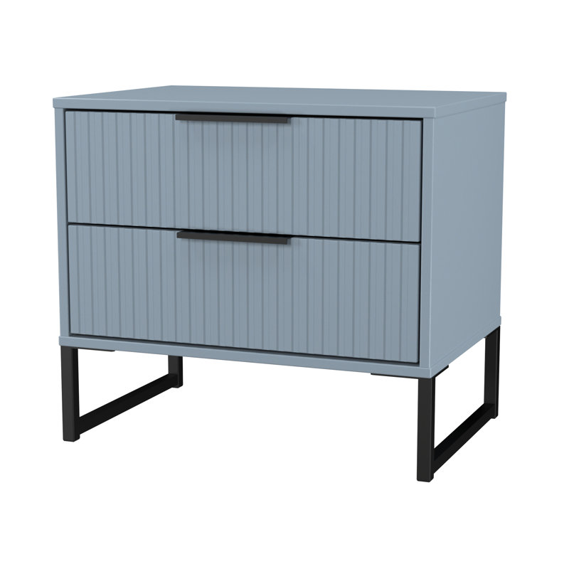 Chaelynn 58cm W Manufactured Wood Bedside Table, Blue