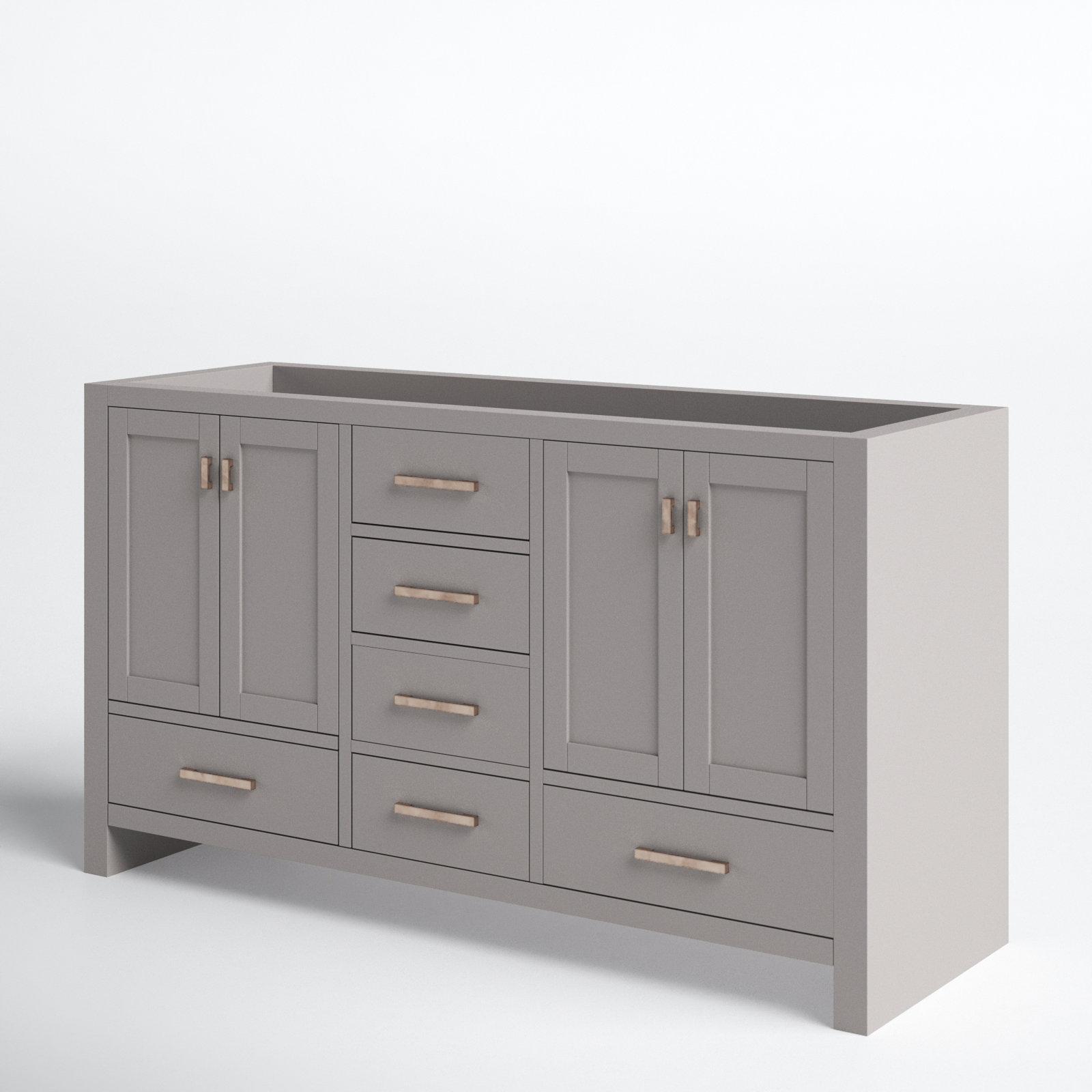 Souther Double Bathroom Vanity Base, Chilled Gray