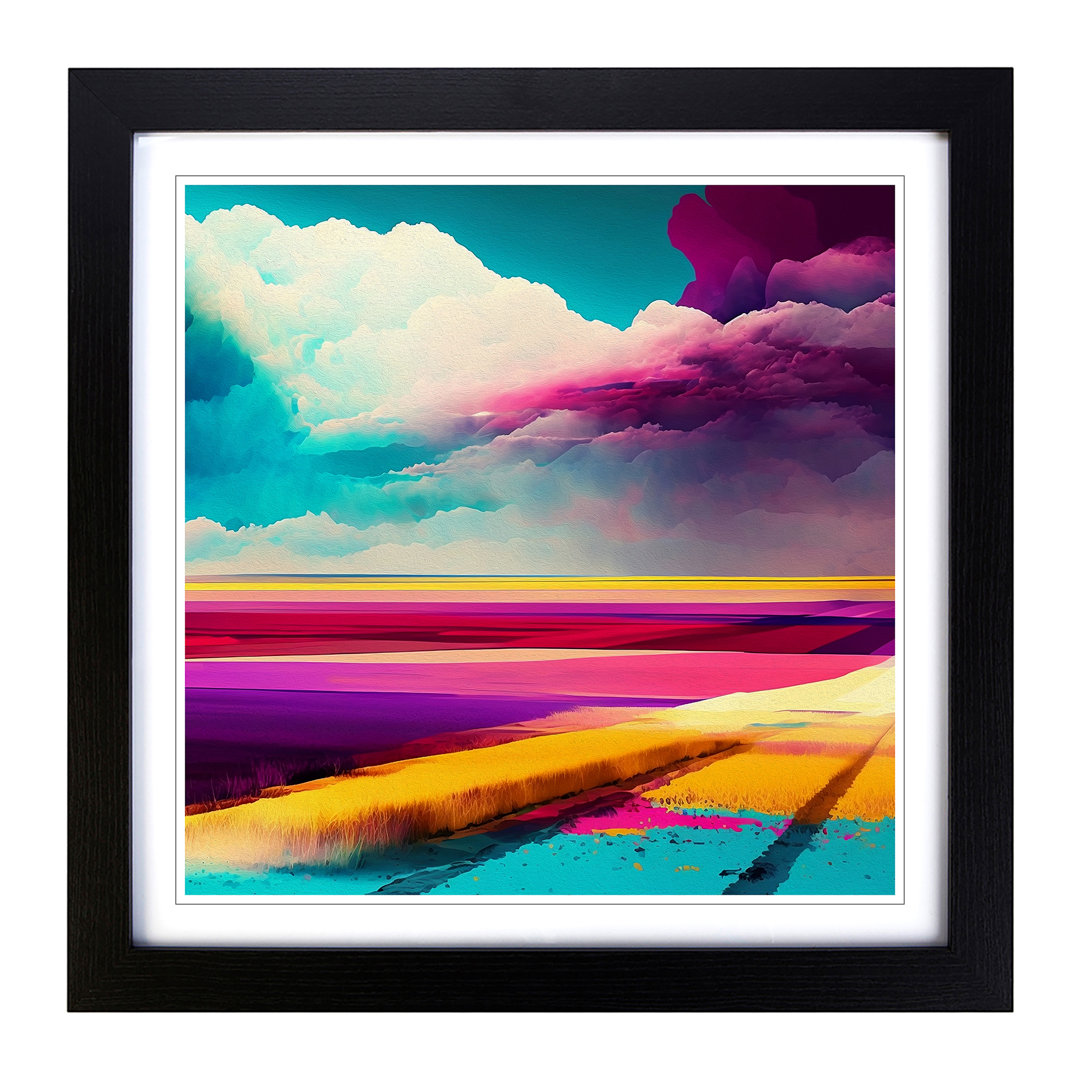 Landscape Color Field Painting No.2 - Single Picture Frame Print on Wood