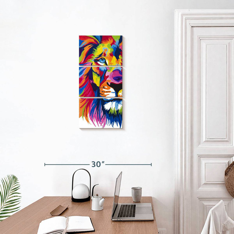 Portrait d'un demi-lion, H 27 po x l 12 po