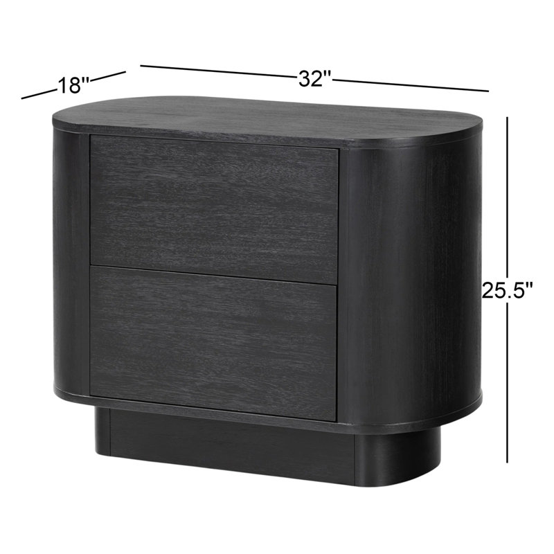 Paden Nightstand-Aged Black Acacia, Aged Black Acacia