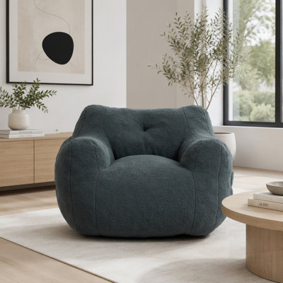 Comfy High-Density Foam Bean Bag Sofa Chair with Armrests for Adults, Ideal for Living Room and Bedroom Relaxation