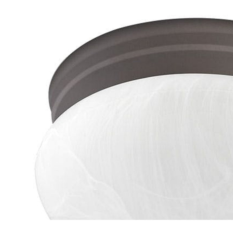 Plafonnier encastré 2 lumières en nickel satiné, Bronze huilé