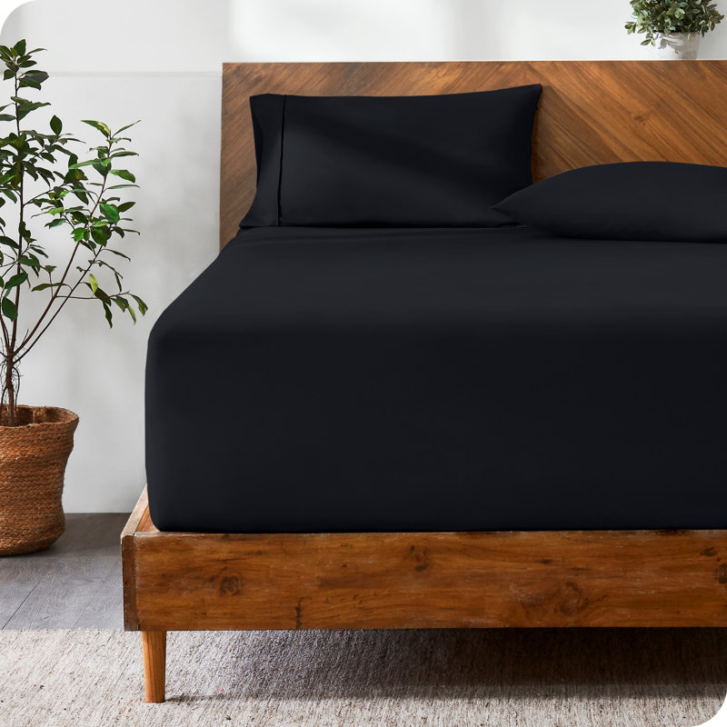 Extra Deep Microfiber Fitted Sheet, Twin XL Fitted Sheet, Black