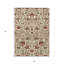 Tapis extérieur lavable floral brun et rouge ivoire 3 pi x 5 pi