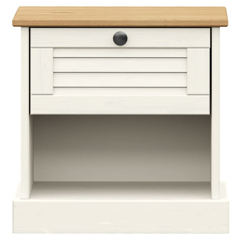 Hurhula Bedside Cabinet VIGO 42x35x42 cm Solid Wood Pine, White