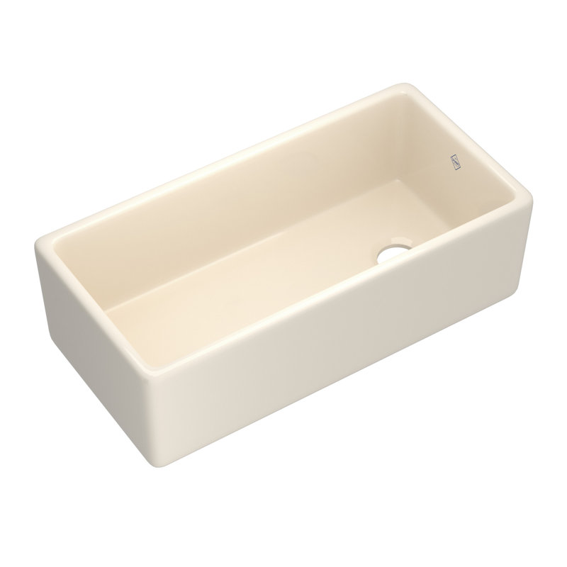 Shaker­­ 36" Single Bowl Farmhouse Apron Front Fireclay Kitchen Sink, Parchment