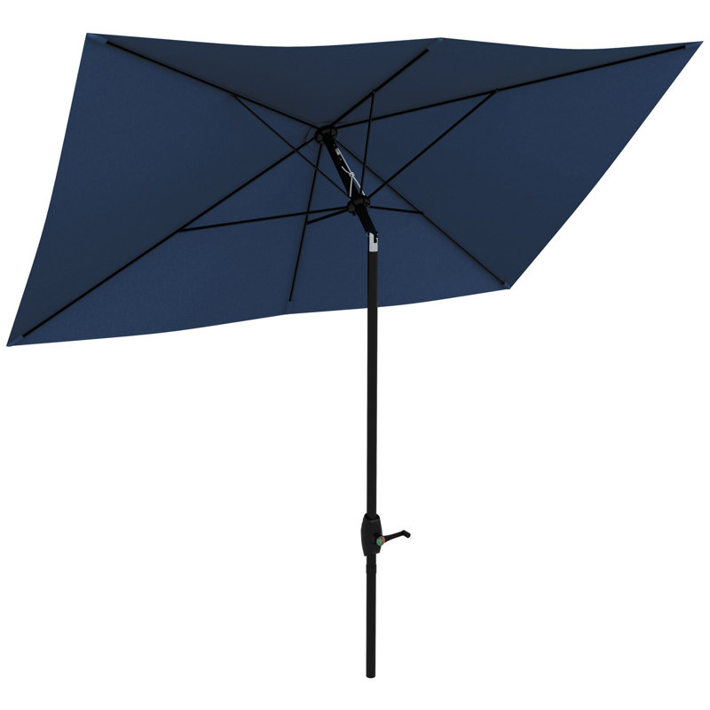 Parasol de marché rectangulaire 6,5 pi x 10 pi Outsunny, Bleu
