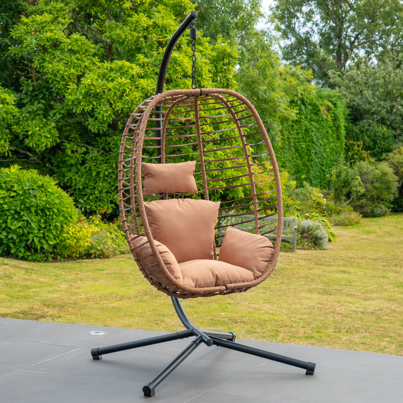Appleford Hanging Swing Single Egg Pod Chair, Brown