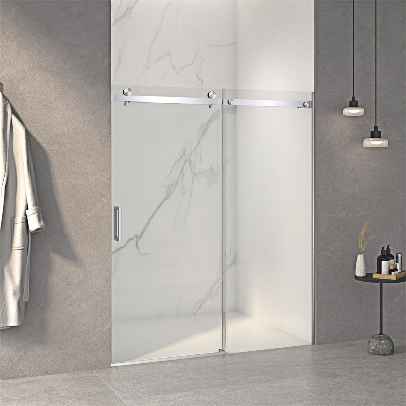 Porte de douche coulissante sans cadre