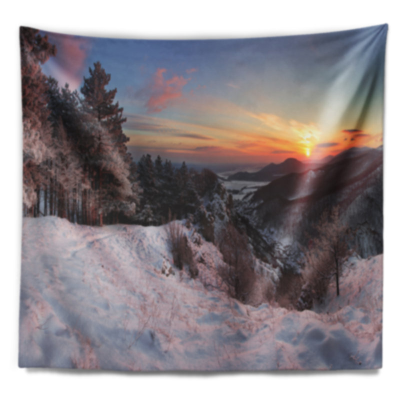 Paysage Slovaque, paysage à la tapisserie d'hiver, H 32 po x l 39 po
