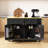 Rustic Farmhouse Kitchen Island with Power Outlet, Drop Leaf & 2 Stools, Ample Storage & Mobility-268923488