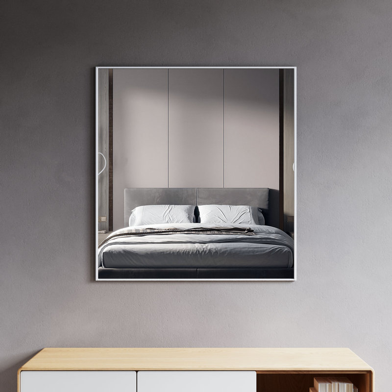 Miroir décoratif Akhilesh, H 31 po x l 30 po, Blanc