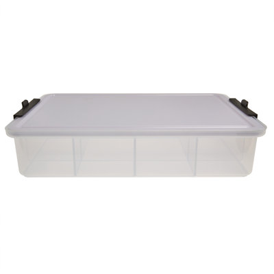 Farberware Snacklebox 11-Compartment Organizer with Plastic Locking Lid and Black Handles, 11x16 Inches