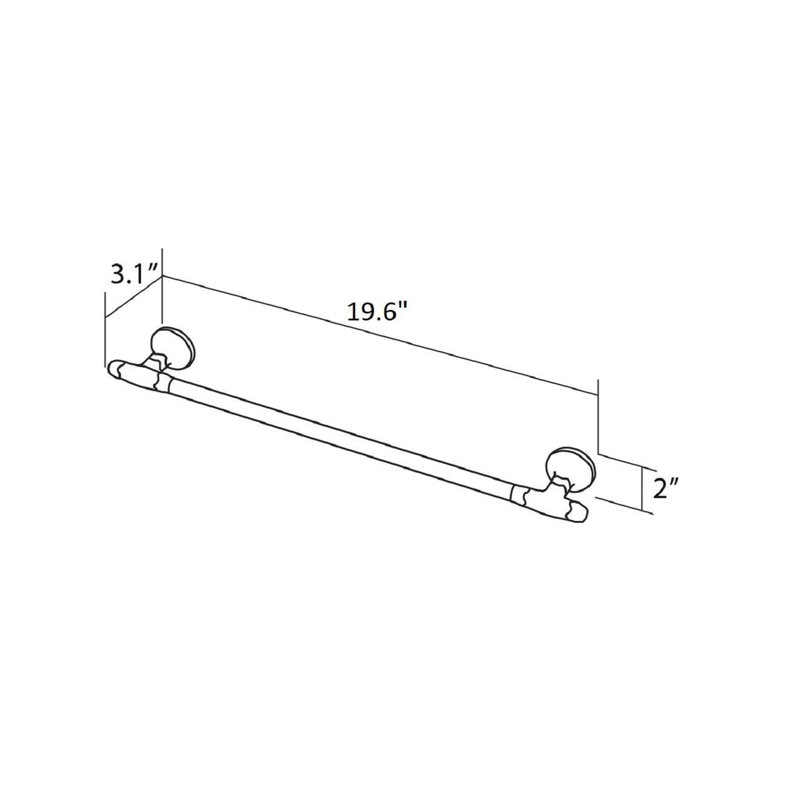 Porte-serviettes mural moyen 19,6 po Strauser, 19.6