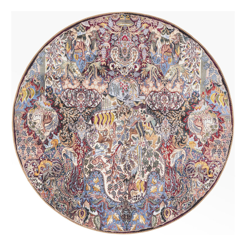 Bungalow Rose Naomi Timeless Rug, Rond 5 pi 1 po x 5 pi 1 po