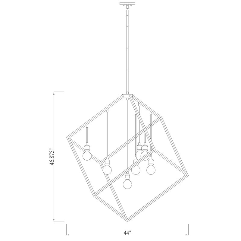 Sivalls 7 - Light Unique/Statement Pendant, Matte Black/Brushed Nickel