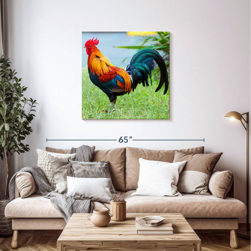Crowle Rooster On Grass, 36" H x 36" W