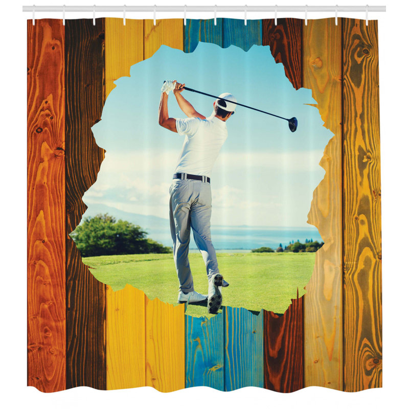 Shower Curtain with Hooks Included, 70" H x 69" W