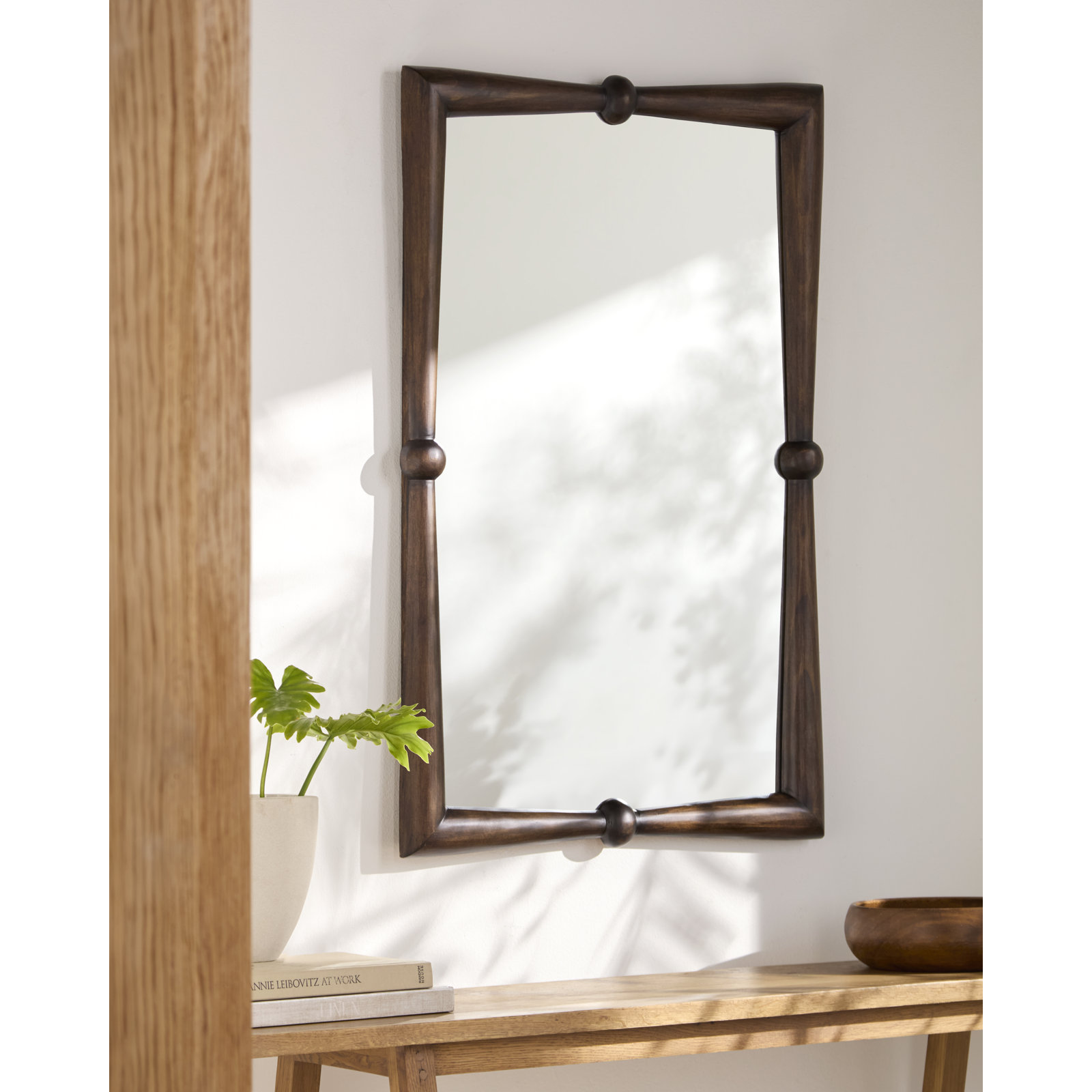 Prosper 28" Pine Accent Mirror, 36" x 24", Brown