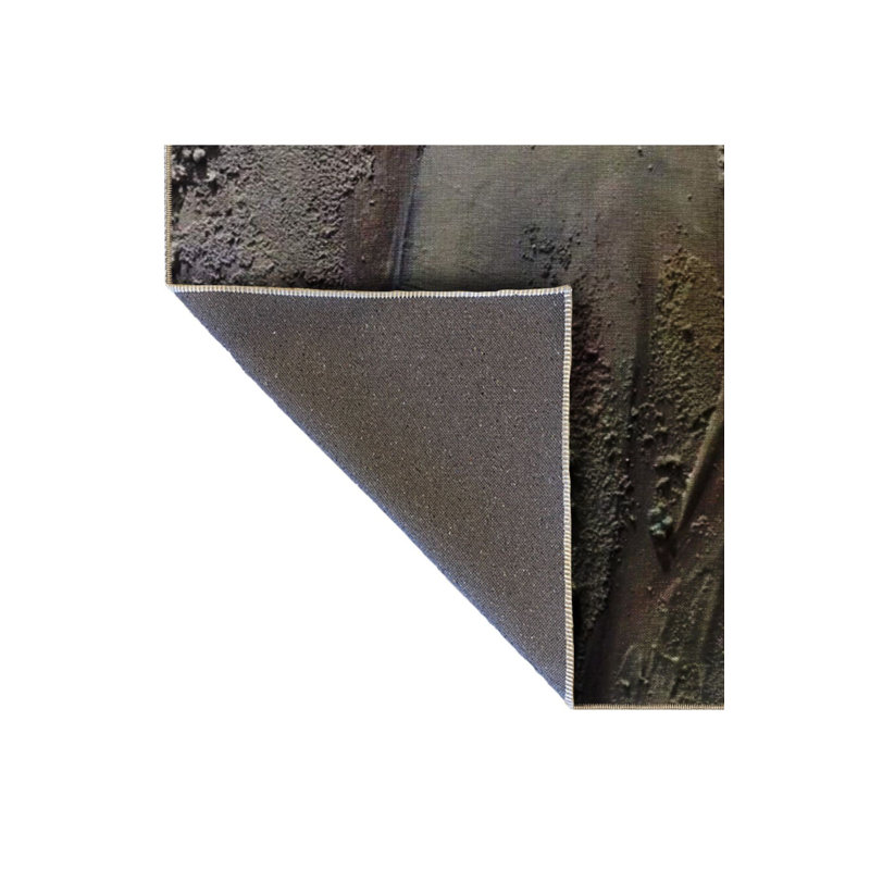 Tapis décoratif lavable à la machine à longs cils gris, Sous-tapis rectangulaire 5 pi 1 po x 7 pi 7 po inc