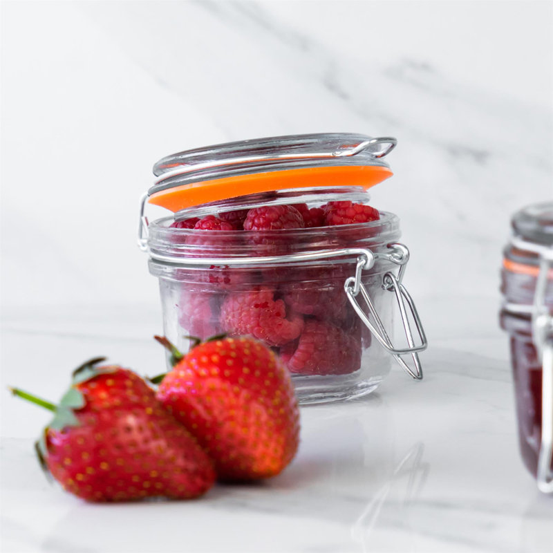 Silicone Preserves/Biscuits Jar Seals - Set of 6, 0.1cm H x 8.7cm W x 8.7cm D, Clear/Orange