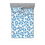 Bleu azur, blanc / floral