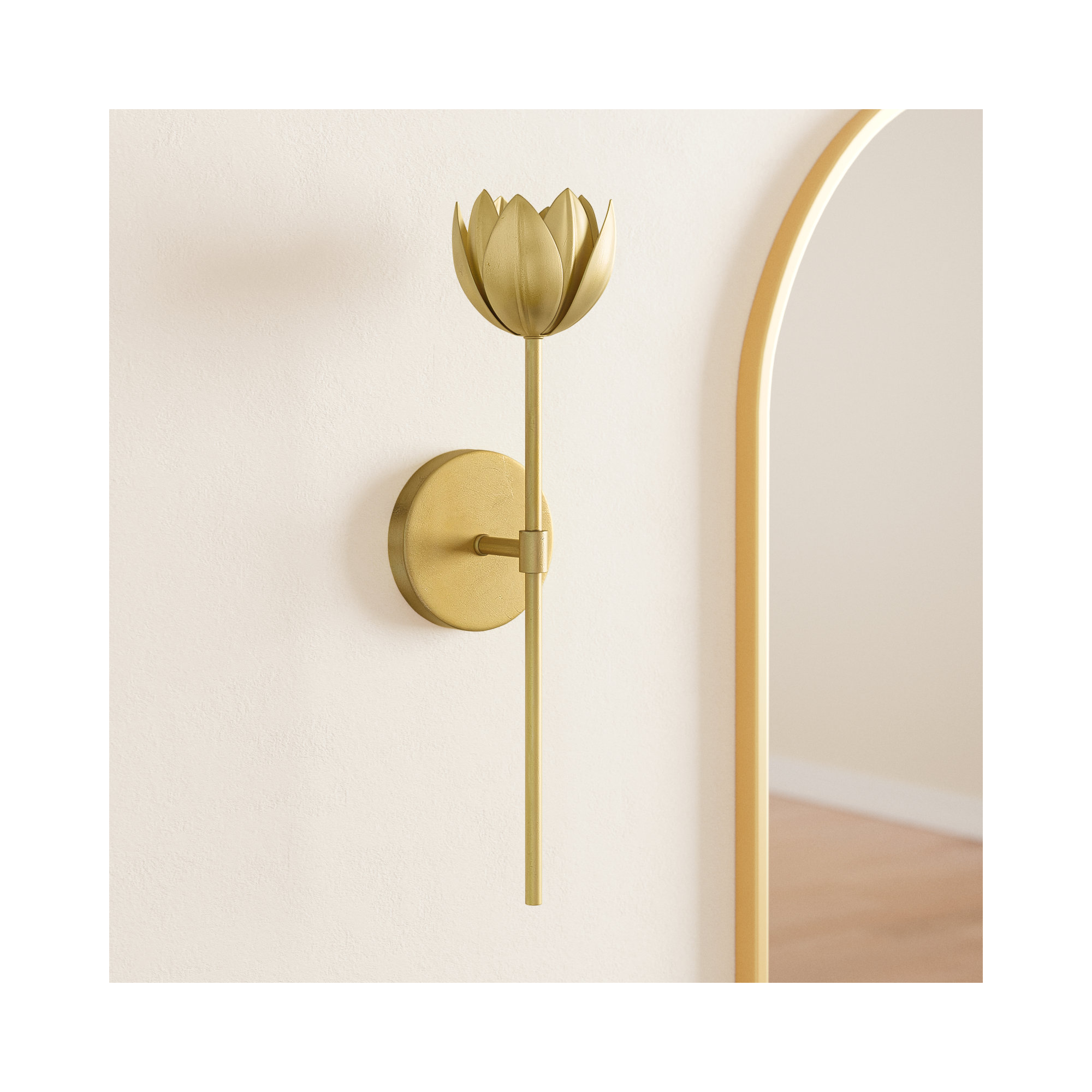 Dario 1-Light Dimmable LED Armed Sconce, Gold