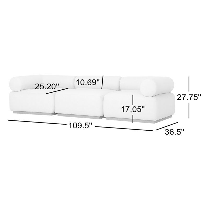 LENOX Modular Sectional, Cream Polypropylene/Olefin
