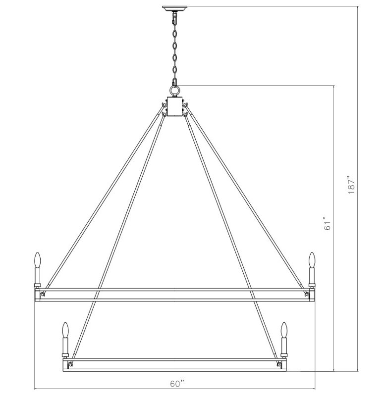 Lustre en laiton Hershel Signature, 28 lumières, H 61 po x l 60 po x P 60 po