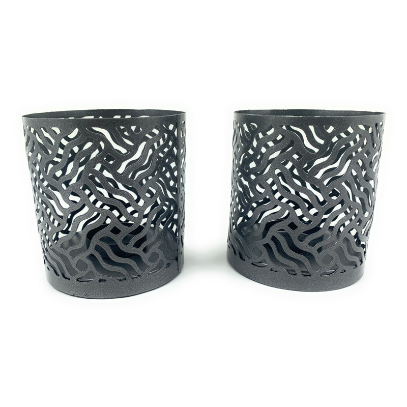 3.9'' H Metal Tabletop Tealight Holder, Gray