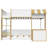 Reeve Modern Farmhouse , Solid Wood  Bunk Bed with Desk, Storage Cabinet, Ladder, USB Ports, Space-Saving Design