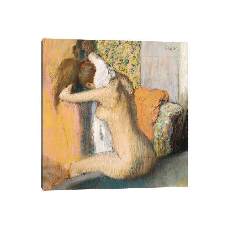 After The Bath by Edgar Degas - Wrapped Canvas Painting, 93.98 cm H x 93.98 cm W x 1.91 cm D