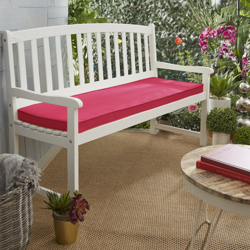 Sunbrella Outdoor Seat Cushion, 60" W x 18" D, Canvas Hot Pink Sunbrella® Canvas, 2"