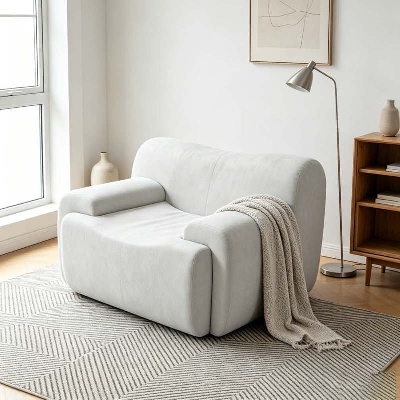 Chaise d'appoint moderne rembourrée, Beige