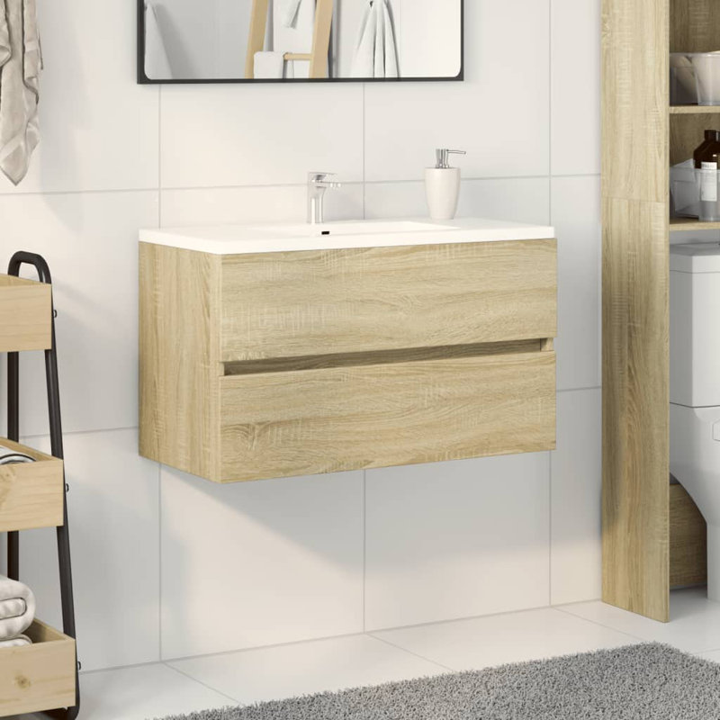 80cm Bathroom Vanity Base Only, Sonoma Oak